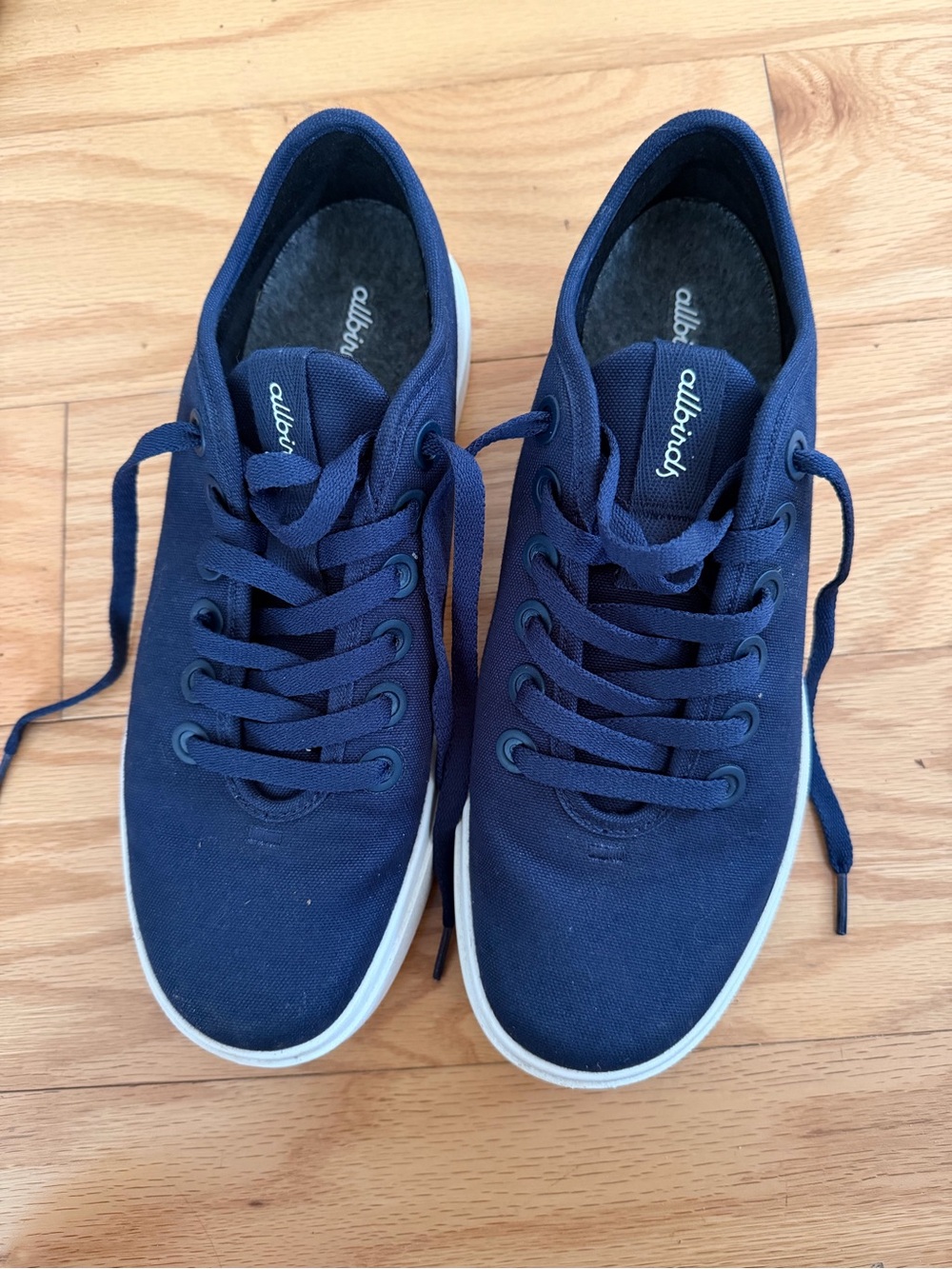 allbirds Navy Canvas Low-Top Sneakers